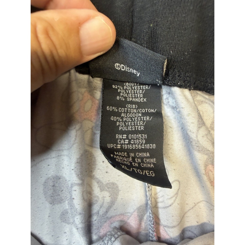 Disney Sleepwear Womens XL Gray Mickey Mouse Print Jogger Pajama Elastic 30x32 - Picture 6 of 7